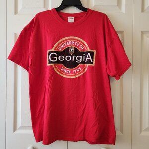 University Of Georgia Red T-Shirt Size XL BMOC 100% Cotton